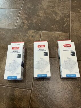 Thermos Replacement Straws - Clear, 3 sets- 2 complete straws per box
